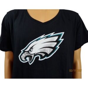 Philadelphia Eagles T‎ Shirt Women's Size 3XL Carson Wentz #11 Black V Neck
